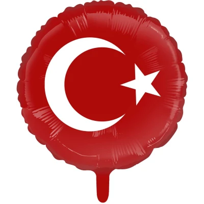 Afbeelding van Helium Ballon Turkse Vlag 45cm per stuk