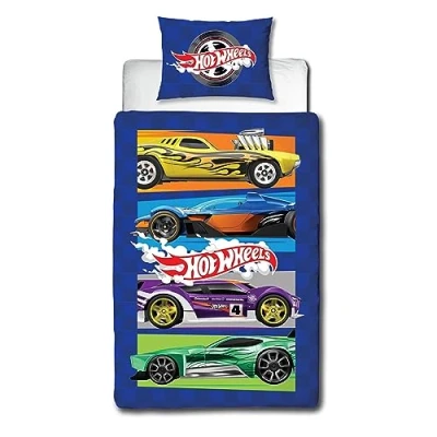 Afbeelding van Hot Wheels dekbedovertrek eenpersoons Hotwheels dekbed geschikt voor 140 x 200 cm.