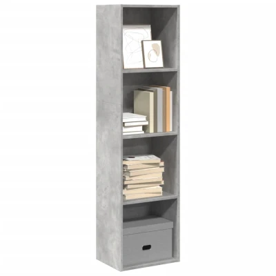 Afbeelding van Boekenkast 40x30x152 cm bewerkt hout betongrijs