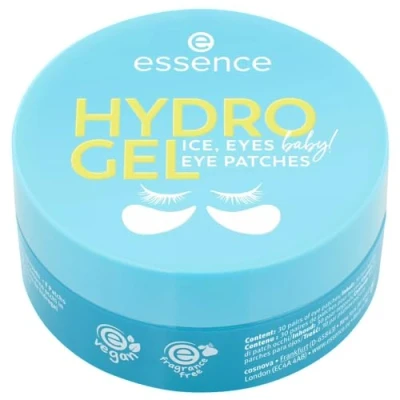 Image de essence Hydro Gel Eye Patches Ice Eyes Baby! 30 paires, soin des yeux, bleu, hydratant, rafraîchissant, scintillant, végétalien, sans huile, parfum, alcool, lot de 1 (90 g)