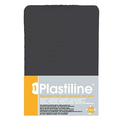 Afbeelding van Plastiline® Plastiline®, 7940T, modelleermassa, hoge precisie, modelleren, snijden, vormen, hardheid 1 (zeer zacht), 750 g, zwarte kleur, gemaakt in Frankrijk
