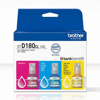 Image de Pack de 3 Recharges d&#039;encre Brother BTD180CL