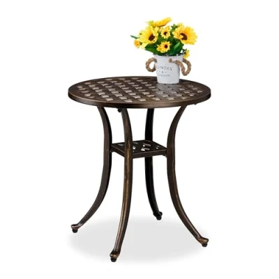 Afbeelding van bijzettafel tuin Ø 53 cm weerbestendig gegoten aluminium