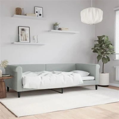 Afbeelding van Slaapbank 90x200 cm fluweel lichtgrijs