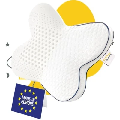 Afbeelding van Sleep Comfy Traagschuim Serie Hoofdkussen 30 dagen Proefslapen Slaapkamer Orthopedisch Ergonomisch Anti Nekklachten Vlinder Visco Kussen 55x46x13 cm