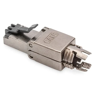 Afbeelding van DIGITUS Cat 8.1 netwerkconnector, 360 afgeschermde veldconnector, RJ45 stekker zonder gereedschap, 25/40 GBase T 2000 MHz, AWG 26/7 naar 22/1