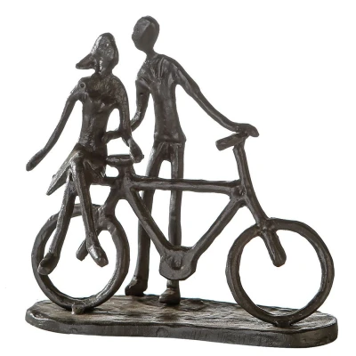 Afbeelding van Gilde Metal Sculpture &#039;Pair on bike&#039;