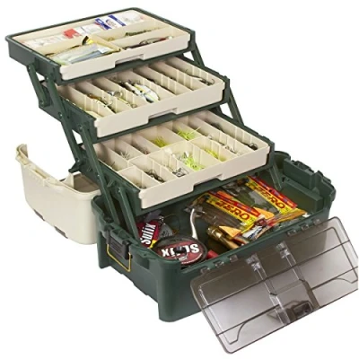 Afbeelding van PLANO Tackle Systems 3113305 Hybrid Hip opbergdoos met 3 planken, wit/groen