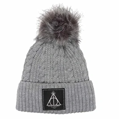 Afbeelding van Harry Potter Deathly Hallows pom beanie Grijs