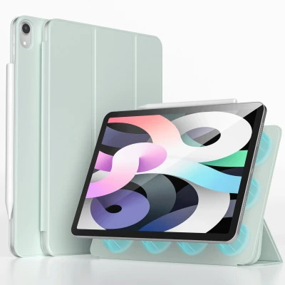 Afbeelding van iMoshion Tablet Hoes Geschikt voor iPad Air 4 (2020) / 5 (2022) /iPad 11 inch (2024) M2 Magnetic Bookcase Lichtgroen