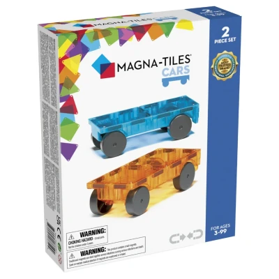 Afbeelding van Magna tiles uitbreidingsset cars oranje blauw 2st