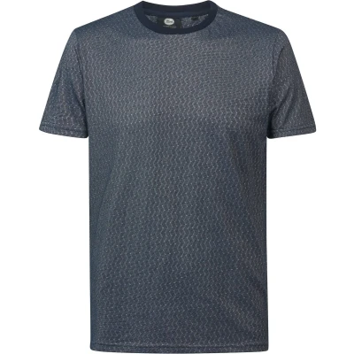 Afbeelding van Petrol Industries WITH Allover Print Tshirt print, Heren, Maat: Medium, Midnight navy