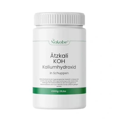 Afbeelding van Nakobe Kaliumhydroxide bijtend kalium 1 kg Roos &gt; 89,5% zuiverheid Zeepproductie Industrie Laboratorium