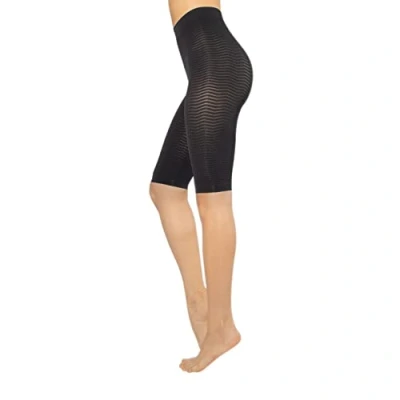Afbeelding van CALZITALY Anti cellulitis behandeling, massage toning pyjama, activeert microcirculatie, modder en cafeïne verwarmingsgel (XXL, zwart kort)