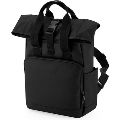 Afbeelding van Recycled Mini Twin Handle Roll Top Backpack BagBase Junior 9 Liter Black