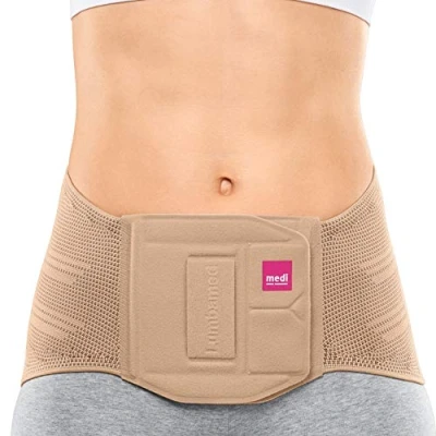 Afbeelding van medi Lumbamed Basic Rugbrace voor dames, zand, maat I, LWS brace stabilisatie van het gebied