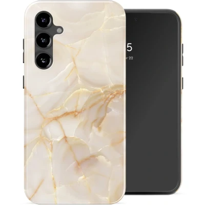 Afbeelding van Selencia Hoesje Geschikt voor Samsung Galaxy S23 FE Vivid Backcover Golden Beige Marble