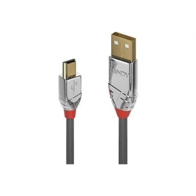 Image de Lindy CROMO Câble USB (M) pour mini type B 2.0 50 cm rond gris