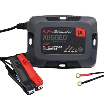 Afbeelding van Schumacher Rugged SPX 457 Automatische en intelligente oplader laadstand, 6 V/12 V, 1 A, voor motorfiets, auto, collectie, jetski, quad, grasmaaier, mini tractor, IP66 bescherming