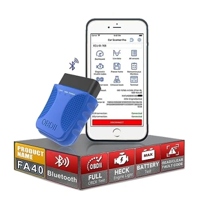 Afbeelding van OBD2 Draadloze Bluetooth Scanner voor iOS iphone/Android Auto Diagnostic Scan Tool Voertuig Fout Test Code Reader alle OBDII protocolvoertuigen