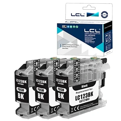 Afbeelding van LCL Inktpatroon compatibel met LC121 LC123 LC121BK LC123BK (3 zwart) vervanging voor Brother MFC J4410DW J4510DW J4610DW J4710DW J470DW J6920DW J870DW J245 J650DW J67200DW dW J655 20
