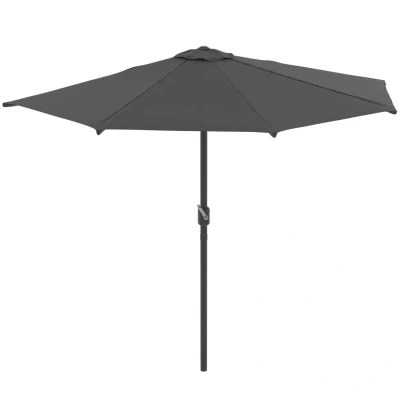 Image de Demi parasol de balcon CORTE gris 2,7x1,35 M avec housse
