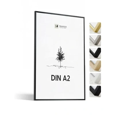 Afbeelding van Heimlich® 1 x DIN A2 fotolijst 42 60 cm zwart metaal 59,4 voor collage metalen aluminium