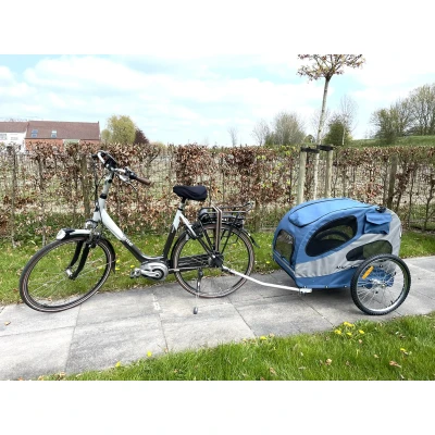 Afbeelding van Petsafe Happy Ride aluminium hondenfietskar Large Blauw Hond