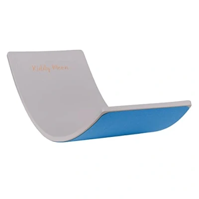 Afbeelding van KiddyMoon Balansbord Voor Kinderen Montessori Schommelplank, Grijs/Blauw Vilt