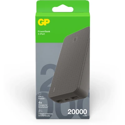 Afbeelding van GP Batteries PowerBank B+ serie 20000 mAh Zwart (20000 mAh), Powerbank,