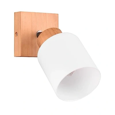Afbeelding van Reality LED Wandspot Wandverlichting E14 Fitting Vierkant Bruin Hout