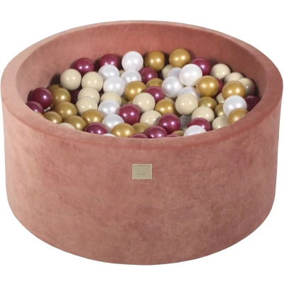 Afbeelding van Ballenbak inclusief 300 ballen Marsala Rood Ballenbakje.nl Parel Bordeaux Goud Wit Beige
