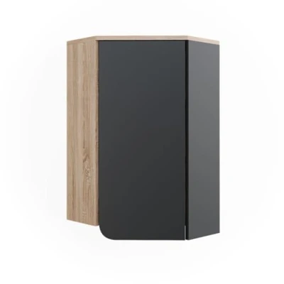 Afbeelding van Vicco Badkamermeubel Karen, Antraciet/Sonoma, 50 x 75 cm met deur en open vakken