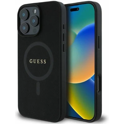 Afbeelding van Guess GUHMP16LPSAHMK iPhone 16 Pro 6.3&quot; zwart/zwarte hardcase Saffiano Classic Logo MagSafe