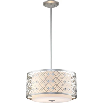 Afbeelding van Elstead Lighting LED Pendelarmatuur Ziggy 2X E27 Max 60W Dimbaar Lacquered Silver
