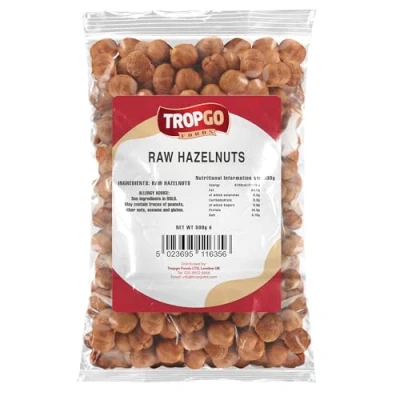 Afbeelding van Tropgo Rauwe hazelnoten 500 g grote verse verpakt hoogwaardige noten voor een gezond hart, rijk aan vezels en mineralen perfect snacks