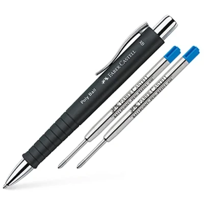 Afbeelding van Faber Castell Poly Ball XB balpen (zwart, met reservevullingen)