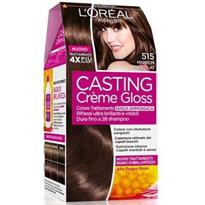 Afbeelding van L&#039;Oréal Paris Casting Creme Gloss, Tratamiento Dye Para el Cabello, sin amoniaco for a fragancia etable Chocolate Brown 515