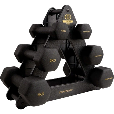 Afbeelding van Tunturi Gewichten Centuri Halterset Dumbbell Set Neopreen Dummbbells 1 t/m 3kg 3 Paar Incl. gratis fitness app