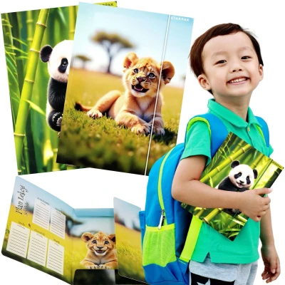 Afbeelding van WILDE DIEREN schoolmap met elastiek A4 STARPAK