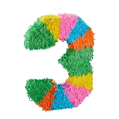 Afbeelding van Relaxdays pinata verjaardag getal piñata zelf vullen getallen van 0 tot 9 gekleurd 3