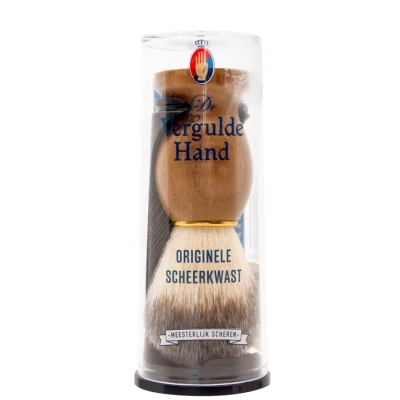 Afbeelding van Vergulde Hand Originele Scheerkwast In Koker