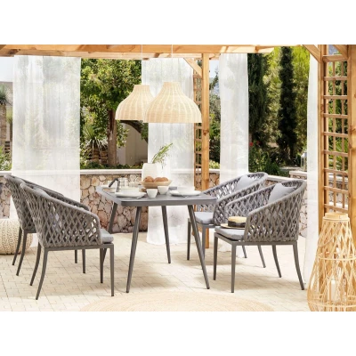 Afbeelding van Beliani LIPARI Tuintafel Grijs Aluminium