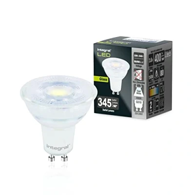 Afbeelding van Integral Ledlamp van glas, GU10, 10 stuks, koudwit, 4000 K, 400 lm, 3,6 W (komt overeen met 50 W), niet dimbaar, energiebesparend en ideaal voor spots schijnwerpers in badkamers