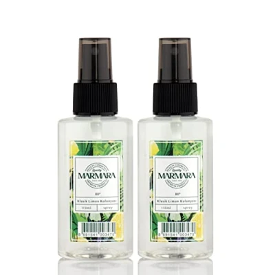 Afbeelding van MARMARA Kolonya Spray Limon Turks geurwater After Shave Scheerwater Eau de Cologne voor mannen en vrouwen citroenwater citroen (2 x 110 ml)