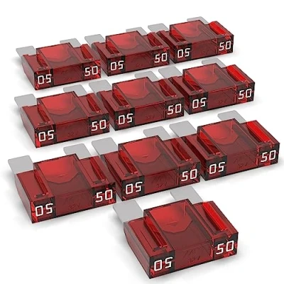 Afbeelding van AUPROTEC Maxi platte steekzekering 20A 80A smeltzekering selectie: 50A ampère rood, 10 stuks