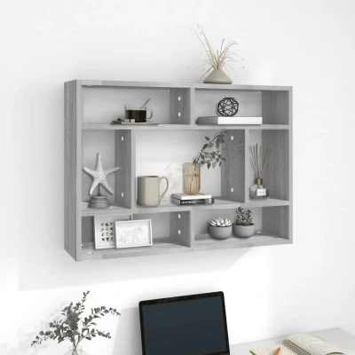 Afbeelding van Wandschap 75X16X55 Cm Spaanplaat Sonoma Eikenkleurig Grijs