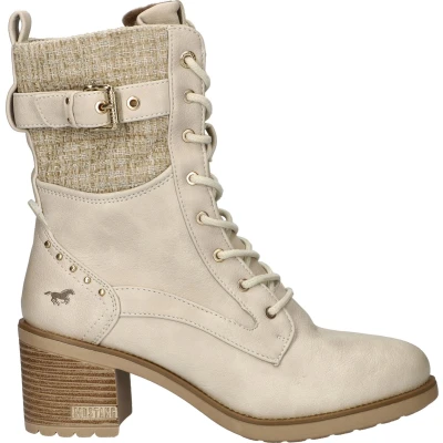 Afbeelding van Mustang dames veterboot Off White Maat 36