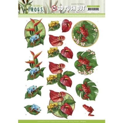 Afbeelding van Poison Frogs 3D Push Out Sheet Friendly by Amy Design