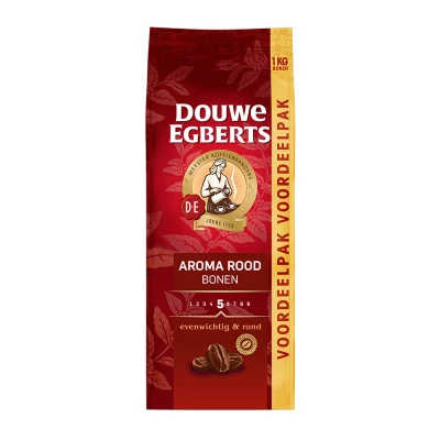Afbeelding van 4 stuks Douwe Egberts koffiebonen Aroma Rood Voordeelpak kg